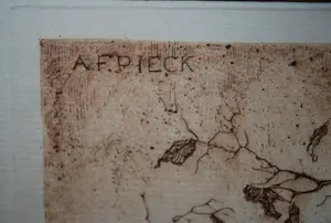 Anton Pieck - De Trap (Montfoort) 1916 - 1 van de eerste afdrukken, ets in bruin kopen? Bied vanaf 350!