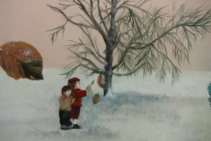 Henryette Weimar-Schultz - Olieverf op paneel , Winterspel II - Ingelijst kopen? Bied vanaf 50!