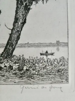 Gerrit de Jong - gesigneerde ets kopen? Bied vanaf 30!