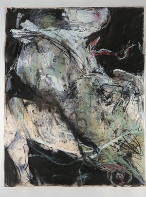 Niet of onleesbaar gesigneerd - Gemengde techniek op papier, Zonder titel - Ingelijst kopen? Bied vanaf 1!