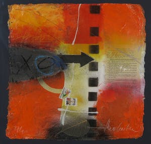 Theo Koster - Zeefdruk en collage, Zonder titel - Ingelijst kopen? Bied vanaf 35!