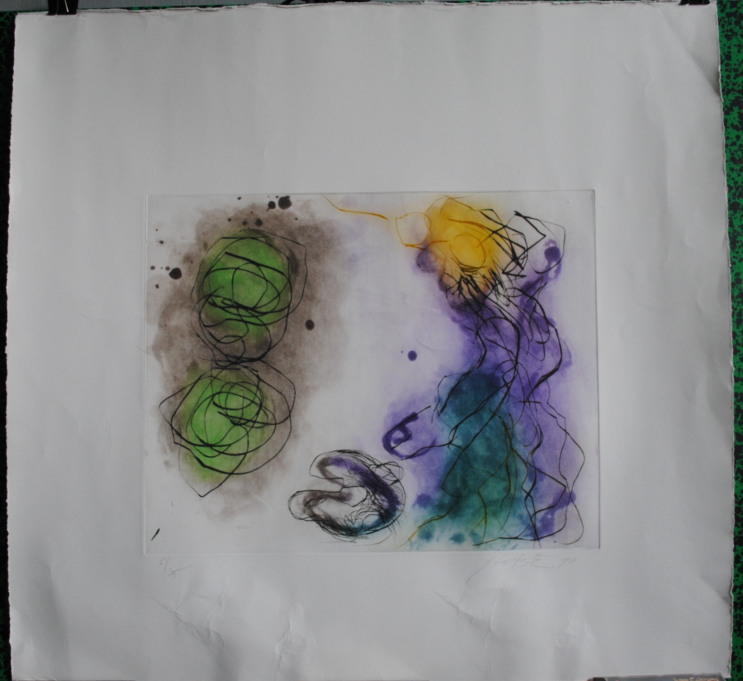 Ger Lataster - z.t. (voorstellende de kunstenaar met zijn palet) verkocht voor € 15!