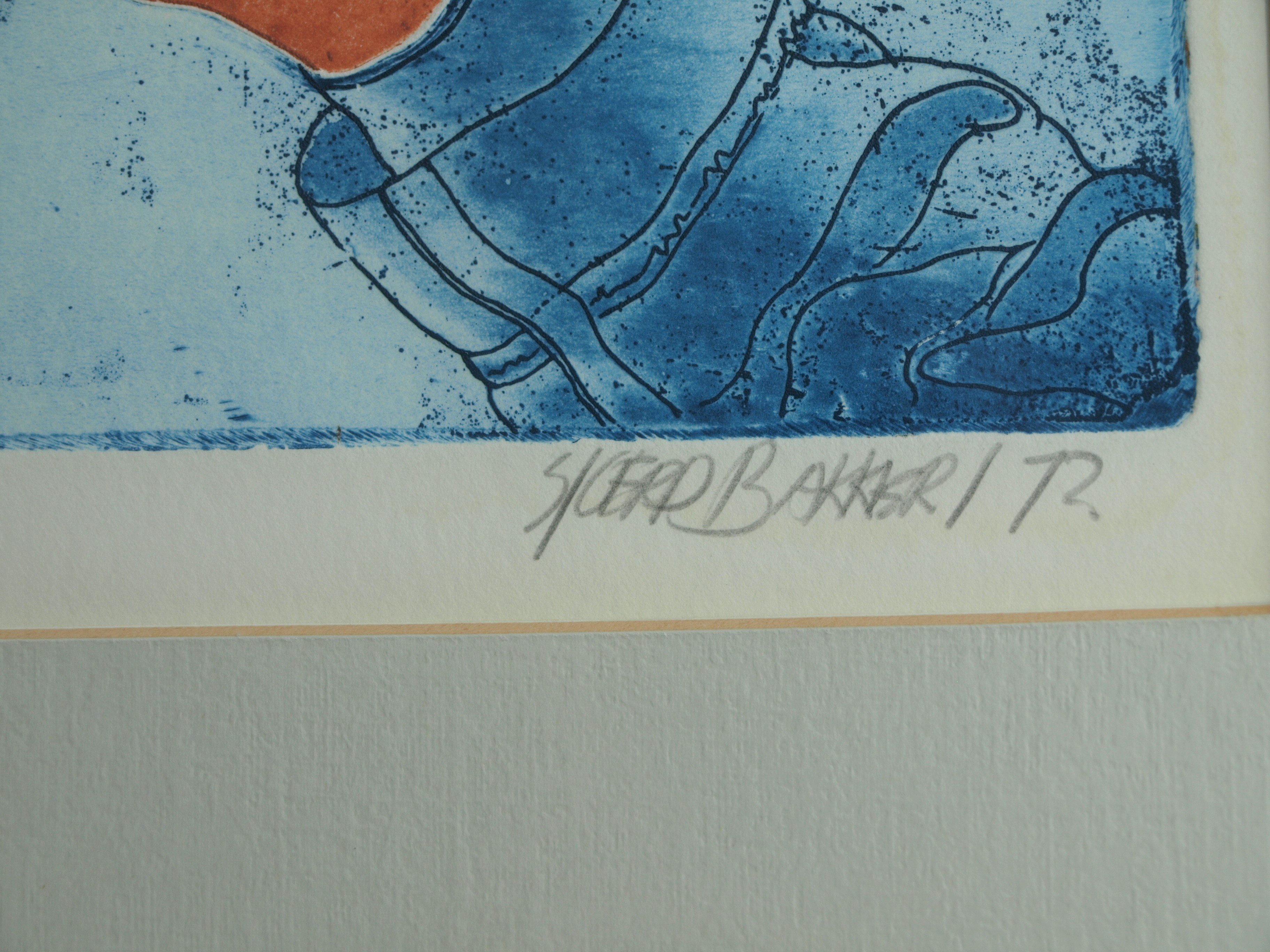 Sjoerd Bakker - Ets en aquatint , Veranderen van een afspraak – gesigneerd & ingelijst - 1972  kopen? Bied vanaf 1!