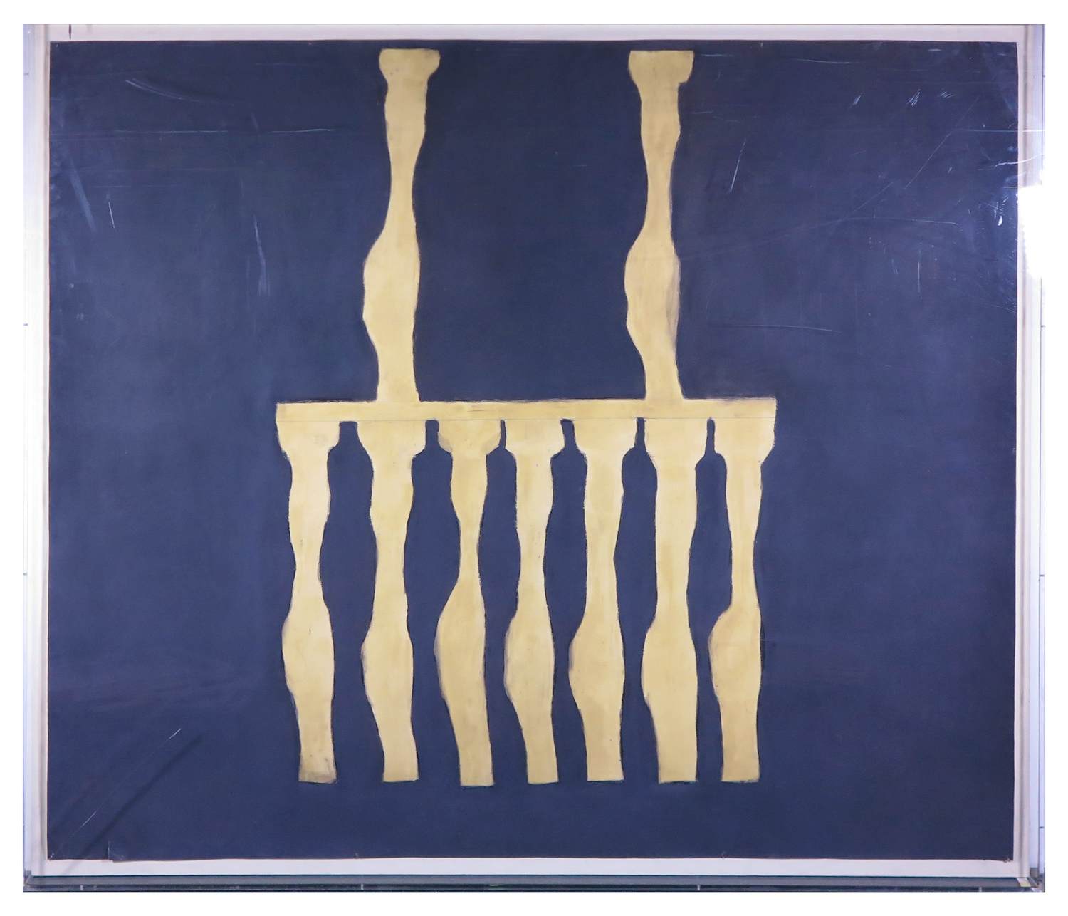 Jos Kruit - Krijt op papier, Zonder titel - (Zeer groot in plexiglas lijst) verkocht voor € 100!