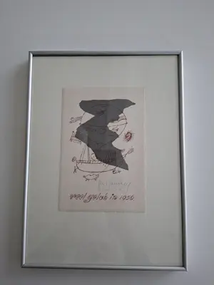 AcheterJan van Heel - ingelijste litho van Jan van Heel nieuwjaarskaart 1956? Enchérissez de 60!