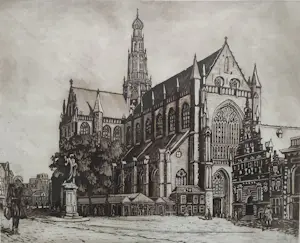 Anton Heyboer - Haarlem (Sint Bavokerk, Grote Markt) kaufen? Bieten Sie von 300!