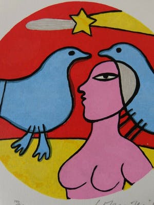 Corneille - TYPISCHE FIGURATIE / KLEURLITHO / 30x21cm / SIG / 1994 kopen? Bied vanaf 65!