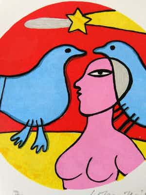 Corneille - TYPISCHE FIGURATIE / KLEURLITHO / 30x21cm / SIG / 1994 verkocht voor € 65!