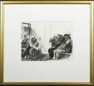 Luis Filcer - Tekening, Zonder titel - Ingelijst verkocht voor € 10!