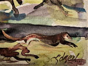 Henk van den Idsert - ca. 1940 Bergense School - Aquarel op karton "Vossenjacht" gesigneerd kopen? Bied vanaf 60!