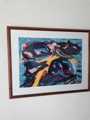 Karel Appel - 3 faces into clouds kopen? Bied vanaf 400!