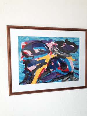 Karel Appel - 3 faces into clouds verkocht voor € 400!