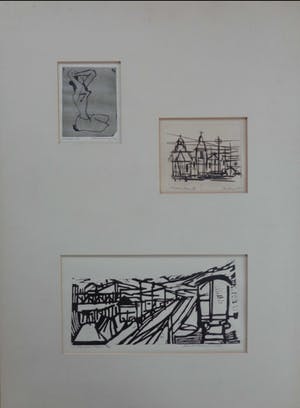 Flip van der Burgt - LOT VAN 3 WERKEN / 2x ETS + 1x LINO / 68x50cm / SIG kopen? Bied vanaf 25!
