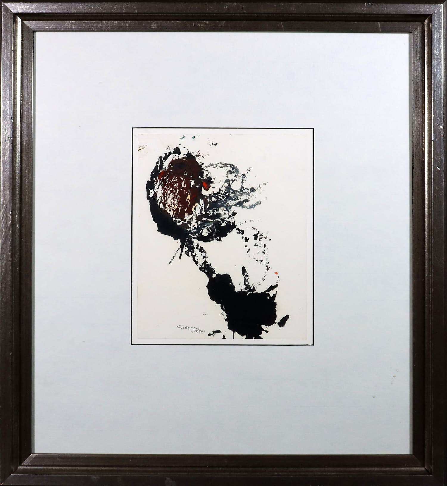 Fred Sieger - Gemengde techniek op papier, Visions of my garden - Ingelijst verkocht voor € 50!