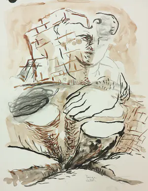 Fernando Lange Walton - Lot van drie aquarellen, Zonder titel kopen? Bied vanaf 1!
