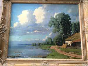 Piet Rackwitsz - Schilderij landschap Piet Rackwitsz verkocht voor € 100!