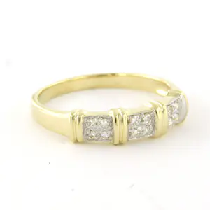 14k bicolour gouden ring met single cut geslepen diamant tot. 0.06ct kopen? Bied vanaf 290!