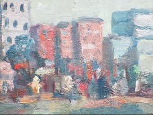 Piet Kloes - Panorama op buitenlandse stad kopen? Bied vanaf 100!