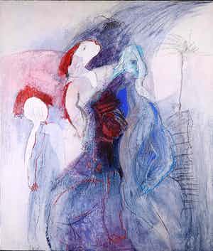 Franscz Witte - Gemengde techniek op doek, Verbindingen 5 (Groot) verkocht voor € 1!