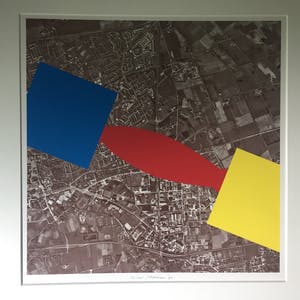 Peer Veneman - Luchtfoto met kleurvlakken - Zeefdruk kopen? Bied vanaf 30!