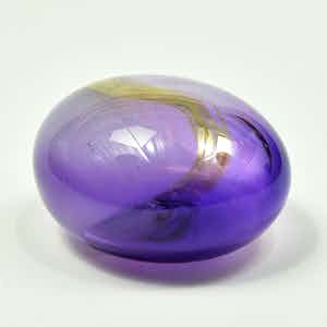 Willem Heesen - UNICA object 'unihorn', paars glas met goudgele decoratie verkocht voor € 49!