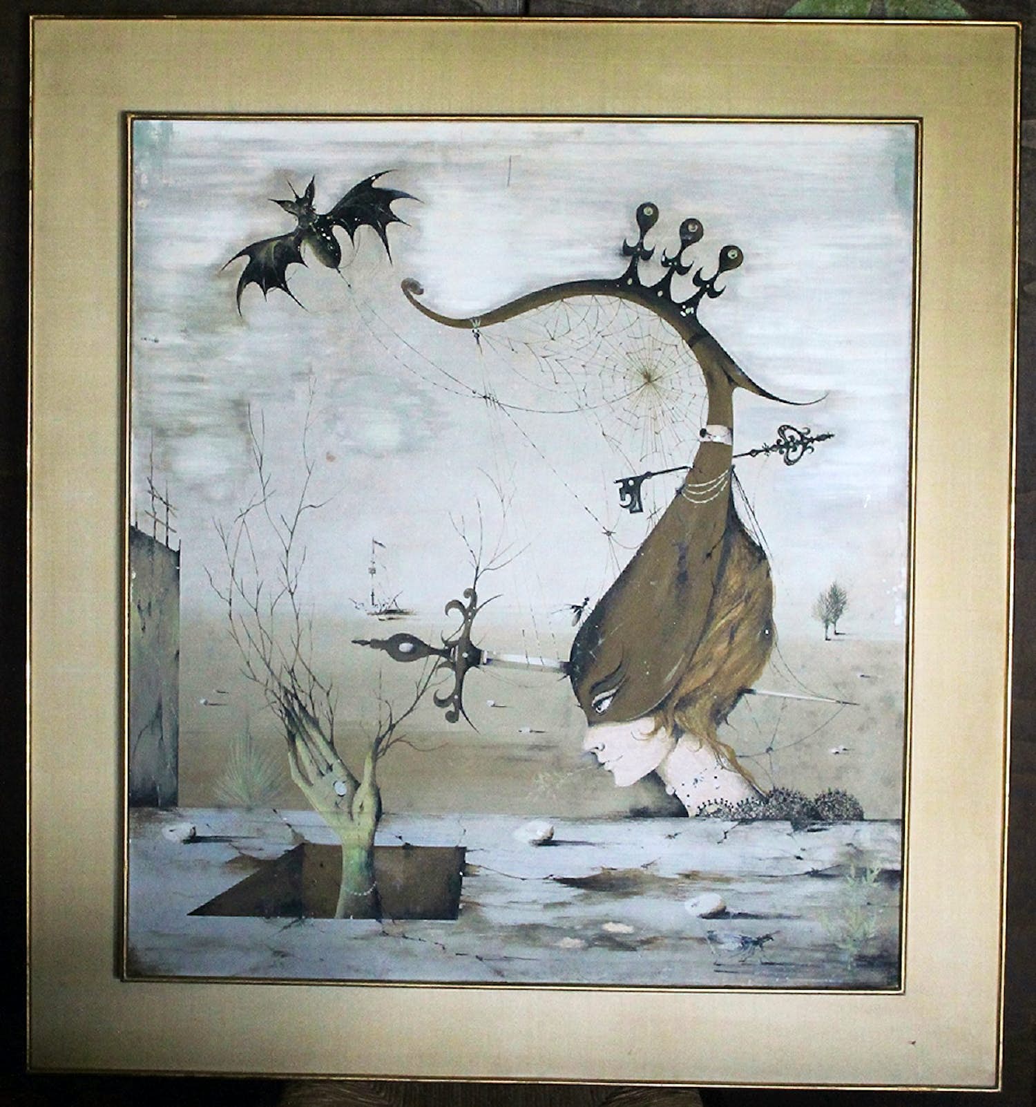 Jos Dufour - surrealistisch landschap (c2) verkocht voor € 95!