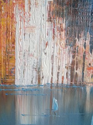 Niet of onleesbaar gesigneerd - New York Skyline (erg groot schilderij) kopen? Bied vanaf 1!