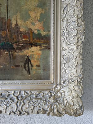 Niet of onleesbaar gesigneerd - Dorp aan een riviertje kopen? Bied vanaf 1!