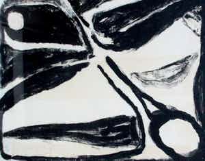 Bram van Velde - Abstracte litho - 1966 (zeer bijzondere lijst!) verkocht voor € 250!