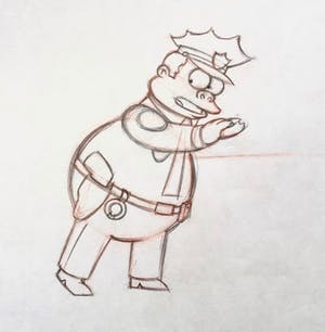Matt Groening - lot van 2 originele productie tekeningen, The Simpsons, Chief Wiggum kopen? Bied vanaf 50!