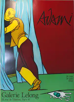Valerio Adami - Tentoonstellingsaffiche 1988 voor Galerie Lelong in Parijs verkauft für € 20!