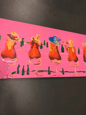 Espen Hagen - Gr Zeefdruk SIX LADIES AT THE PINK BAR Hand gesigneerd kopen? Bied vanaf 40!