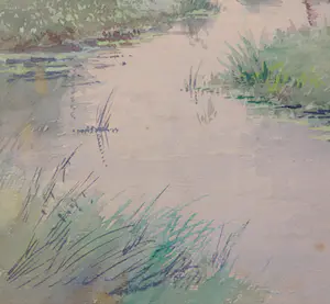 Leo Kurpershoek - Aquarel, Landschap met beekje kopen? Bied vanaf 1!