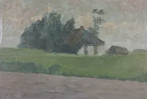 Johannes Ates - (toegeschreven aan), Olieverf op board, Boerderij kopen? Bied vanaf 1!