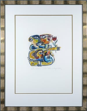 Henk Vierveijzer - Pastelkrijt, De Roos - Ingelijst kopen? Bied vanaf 1!