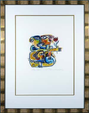 Henk Vierveijzer - Pastelkrijt, De Roos - Ingelijst verkocht voor € 1!