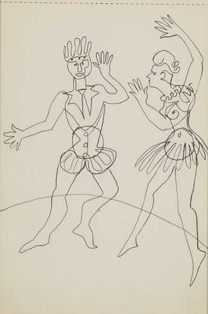 Siep van den Berg - Inkttekening, Dansers - Ingelijst kopen? Bied vanaf 60!