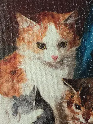 Niet of onleesbaar gesigneerd - Spelende katten kopen? Bied vanaf 10!