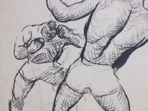 Herman Bieling - Boksgevecht - Pentekening kopen? Bied vanaf 35!