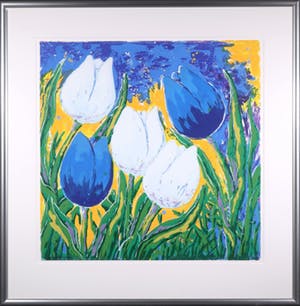 Roel Hofman - Zeefdruk, Tulpen IV - Ingelijst kopen? Bied vanaf 10!
