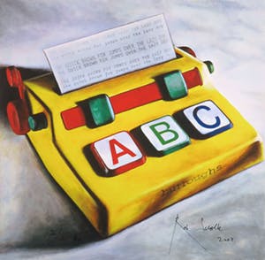 Rob Scholte - Zeefdruk, Typewriter kopen? Bied vanaf 1!