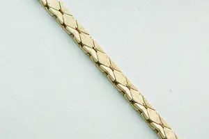 43- Zo goed als nieuw 14 karaat geel-gouden "Cascade" collier - platte schakel kopen? Bied vanaf 720!