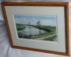Niet of onleesbaar gesigneerd - Ingelijste aquarel, “Boterdiep, Groningen” – gesigneerd - 1998 kopen? Bied vanaf 1!