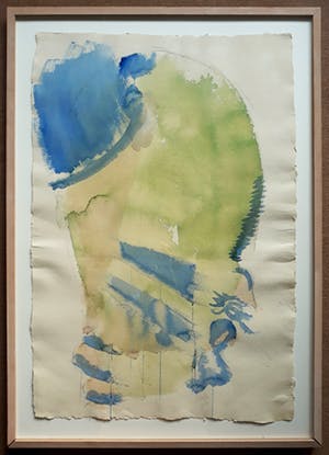 David van de Kop - Abstracte voorstelling, aquarel (netjes ingelijst, groot!) kopen? Bied vanaf 1!