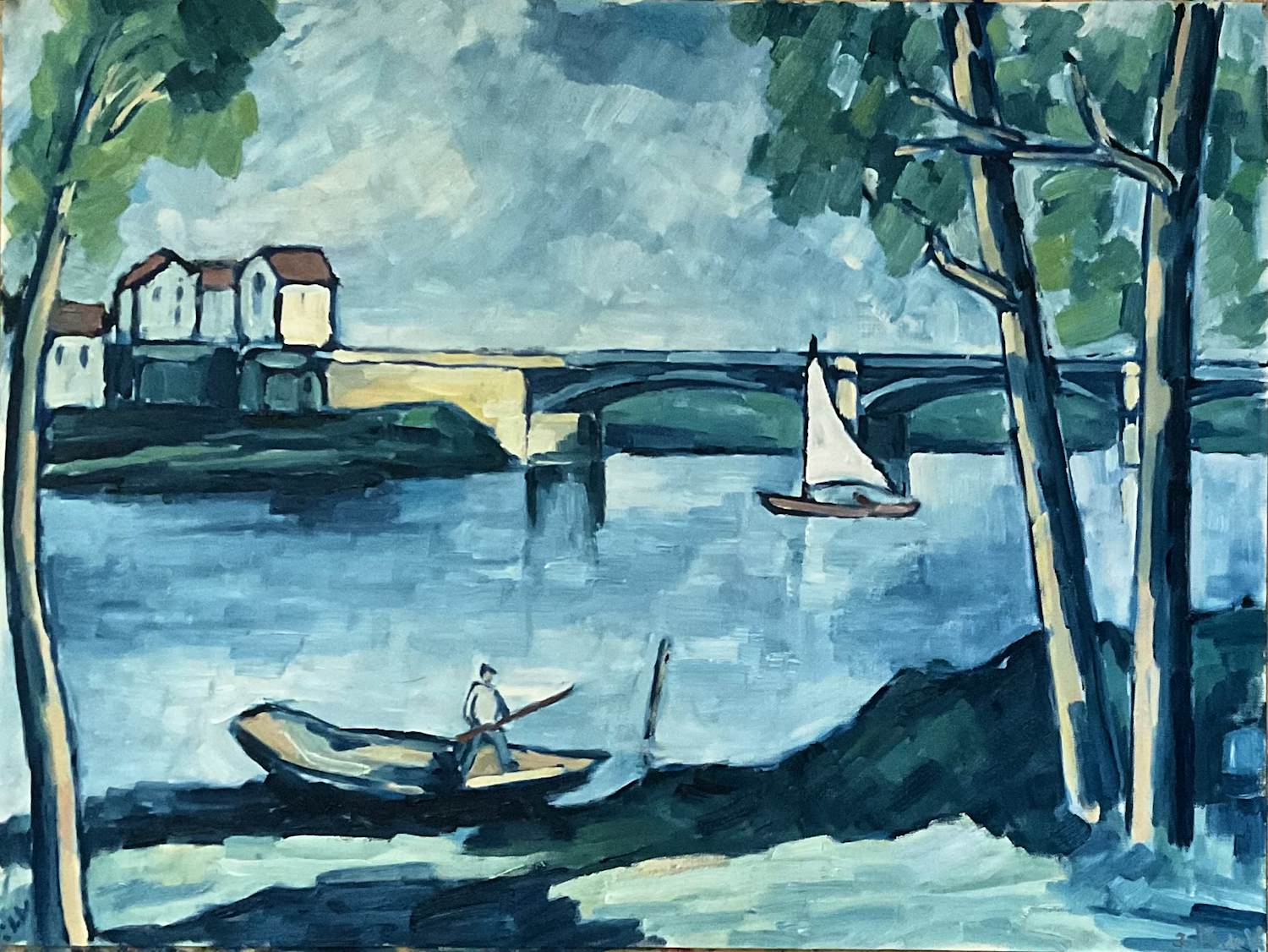 Jan Willem Versteeg - Le Pont sur la Seine à Chatou kopen? Bied vanaf 125!