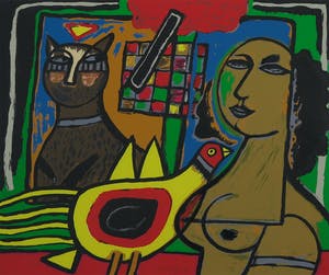 Corneille - Zeefdruk, Le damier amoureux - Ingelijst (Groot) kopen? Bied vanaf 350!