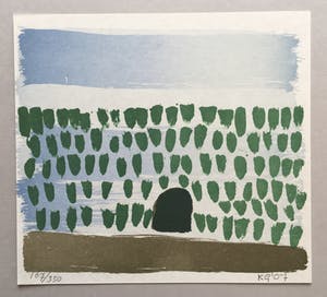 Klaas Gubbels - litho op handgeschept papier 'Gat in de heg' - 2007 kopen? Bied vanaf 145!