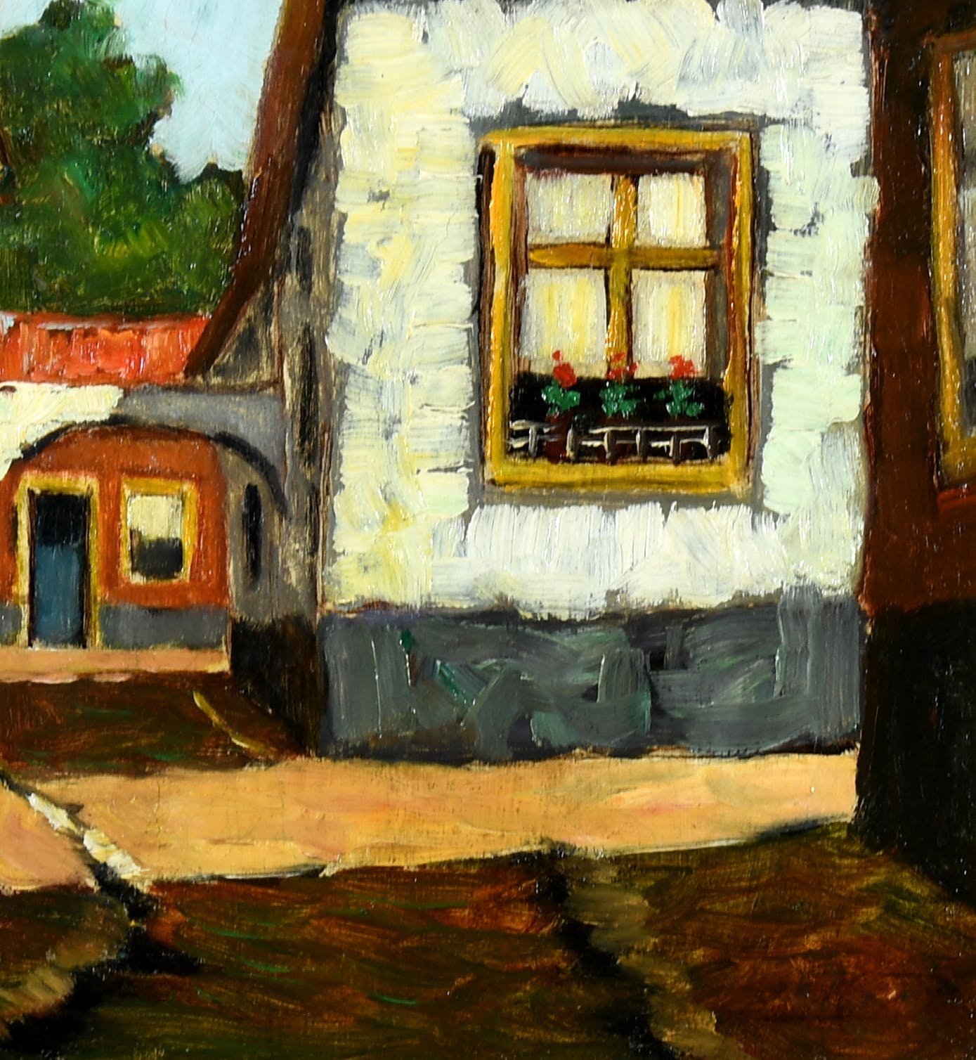 Adriaan Terhell - (1863-1949) - "Oud Woonhuis met Bloemen in Venster"-olieverf op doek-gesigneerd. kopen? Bied vanaf 70!