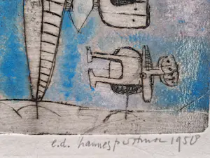 Hannes Postma - polychrome reliëf ets + aquatint - 1958 - variatie in agitato - unica exemplaar kopen? Bied vanaf 32!
