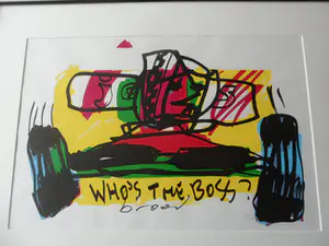 Herman Brood - Zeefdruk - "Who's the boss" (Formule 1, Jos Verstappen) kopen? Bied vanaf 425!
